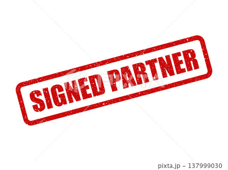 Professional grunge effect rubber stamp with SIGNED PARTNER text, ideal for indicating official collaboration or agreement Professional grunge effect rubber stamp with SIGNED PARTNER text, ideal for indicating official collaboration or agreement 137999030