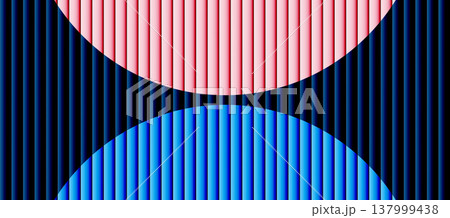Vibrant blue pink ribbed glass texture with glossy vertical waves Vibrant blue pink ribbed glass texture with glossy vertical waves 137999438