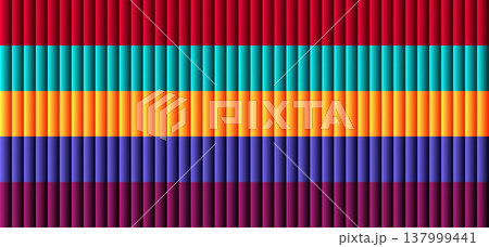 Vibrant multicolor ribbed glass texture with glossy vertical waves. Vibrant multicolor ribbed glass texture with glossy vertical waves. 137999441