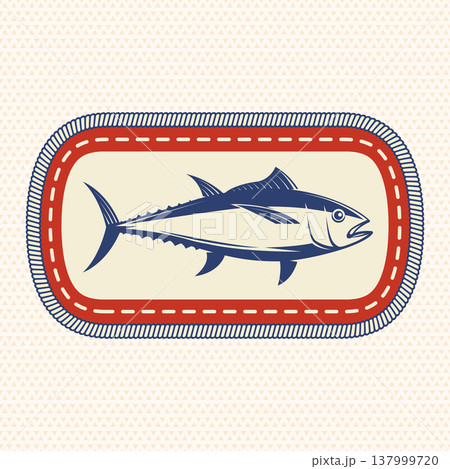 Scout badge with tuna fish. Vector. Merit patch, sticker for camping outdoor and academic activities. Perfect for scouting groups, camping events, outdoor apparel, stickers, embroidery, and logo Scout badge with tuna fish. Vector. Merit patch, sticker for camping outdoor and academic activities. Perfect for scouting groups, camping events, outdoor apparel, stickers, embroidery, and logo 137999720