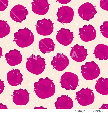 Purple cabbage vegetable seamless pattern background 137999729
