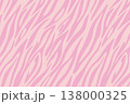 ゼブラ柄のベクターイラスト背景　ピンク色のシマウマの縞模様 138000325