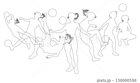 Soccer Football Players Silhouettes 138000598