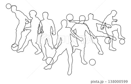 Soccer Football Players Male Men Silhouettes Group 138000599