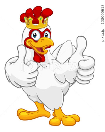 King Chicken Rooster Cockerel Bird Crown Cartoon King Chicken Rooster Cockerel Bird Crown Cartoon 138000618