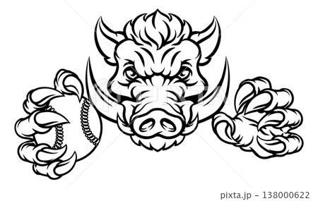 Boar Wild Hog Razorback Warthog Baseball Mascot 138000622