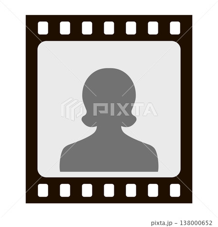 Filmstrip silhouette female avatar profile icon, filmstrip cinematic media 138000652