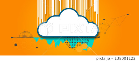 Cloud concept technology retro background and network security Cloud concept technology retro background and network security 138001122