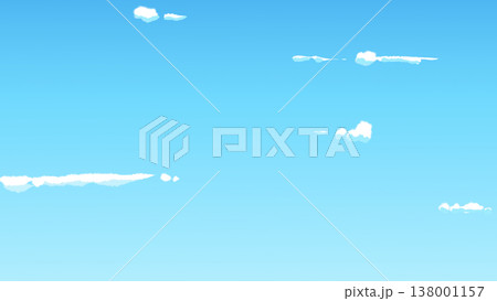 空に浮かぶ雲の横長背景イラスト 138001157