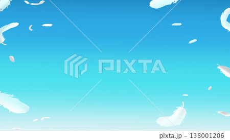 青空と舞う鳥の羽の爽やかな横長背景イラスト 青空と舞う鳥の羽の爽やかな横長背景イラスト 138001206