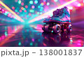 Lively rollerskating party background featuring vibrant colorful lighting and a festive atmosphere 138001837