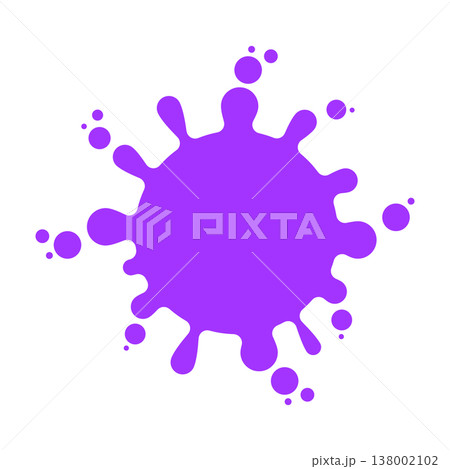 インクしぶき素材 カラフルセット シンプルなペンキ飛び散り 背景素材　紫 138002102