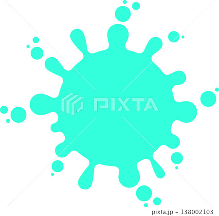 インクしぶき素材 カラフルセット シンプルなペンキ飛び散り 背景素材　水色 138002103