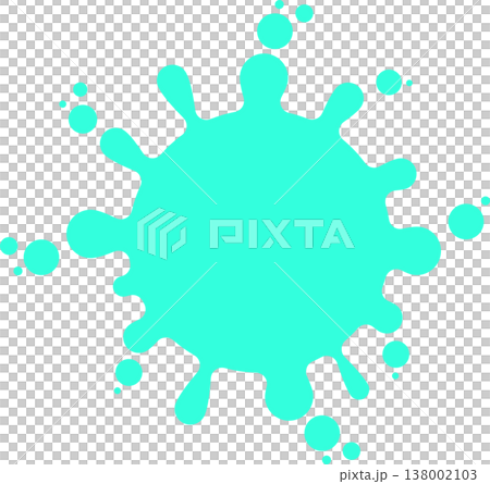 インクしぶき素材 カラフルセット シンプルなペンキ飛び散り 背景素材　水色 138002103