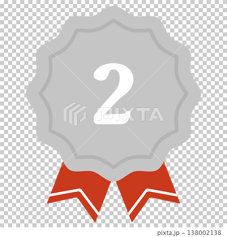 Second place medal, second place label Second place medal, second place label 138002138