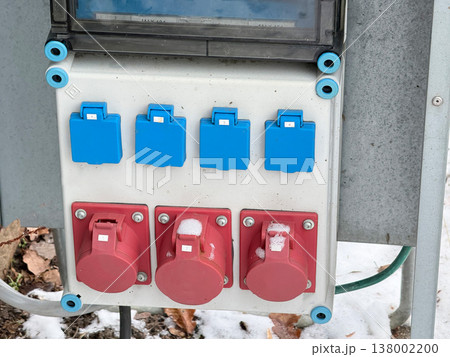 Outdoor Electrical Distribution Box with Industrial Power Socket. 138002200