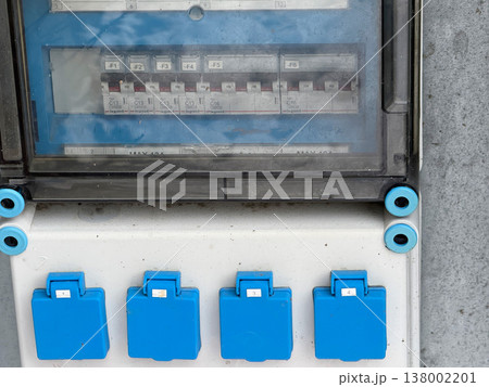 Outdoor Electrical Distribution Box with Industrial Power Socket. Outdoor Electrical Distribution Box with Industrial Power Socket. 138002201