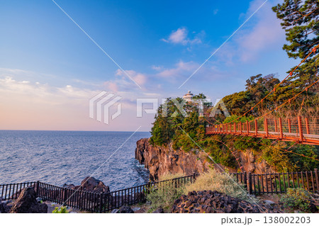 （静岡県）東伊豆・城ヶ崎海岸　早朝 138002203