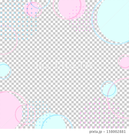 パステル水色とピンクの円とドットのゆめかわいい正方形メンフィス風フレーム背景(1対1・SNS投稿) パステル水色とピンクの円とドットのゆめかわいい正方形メンフィス風フレーム背景(1対1・SNS投稿) 138002881