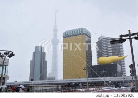 雪の浅草の風景 東京 雪の浅草の風景 東京 138002926