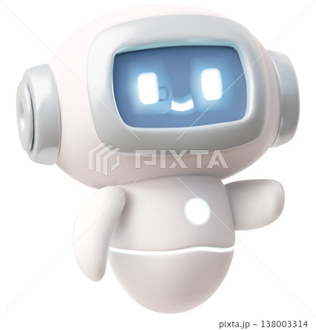 Chatbot robot smiling, Artificial intelligence machine fly, vector 3D robotic technology computer support service Chatbot robot smiling, Artificial intelligence machine fly, vector 3D robotic technology computer support service 138003314