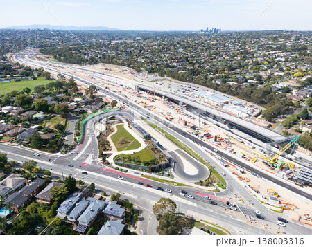 North East Link Under Construction in Melbourne Australia North East Link Under Construction in Melbourne Australia 138003316