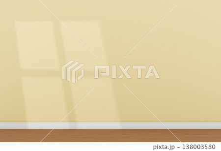 背景素材_シンプルな部屋_窓の光_黄色 背景素材_シンプルな部屋_窓の光_黄色 138003580