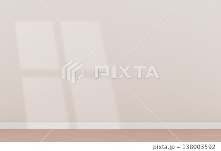 背景素材_シンプルな部屋_窓の光_ベージュ 背景素材_シンプルな部屋_窓の光_ベージュ 138003592