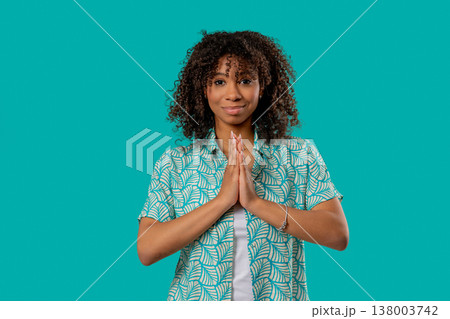 Young Pretty Teen Girl Praying With Palms In Sincere Silent Request. Hope, Faith Young Pretty Teen Girl Praying With Palms In Sincere Silent Request. Hope, Faith 138003742