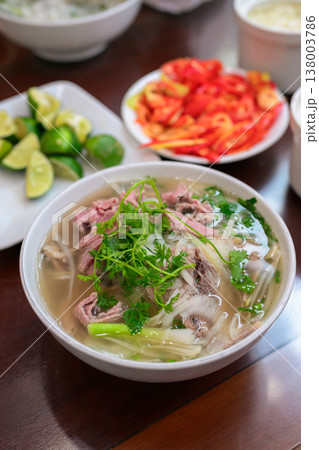 Vietnamese Beef Pho Noodle Soup in Hanoi Vietnam 138003786