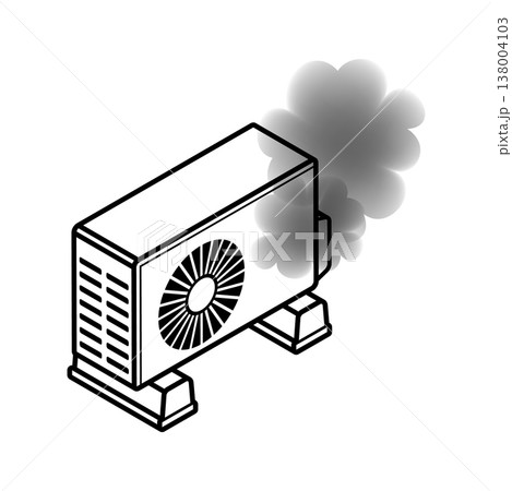 エアコン室外機の発煙トラブル アイソメトリック図 138004103