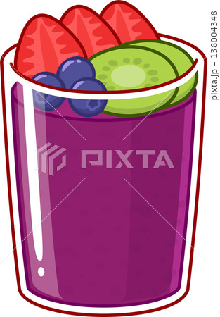 Acai bowl cartoon illustration Acai bowl cartoon illustration 138004348