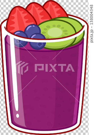 Acai bowl cartoon illustration Acai bowl cartoon illustration 138004348