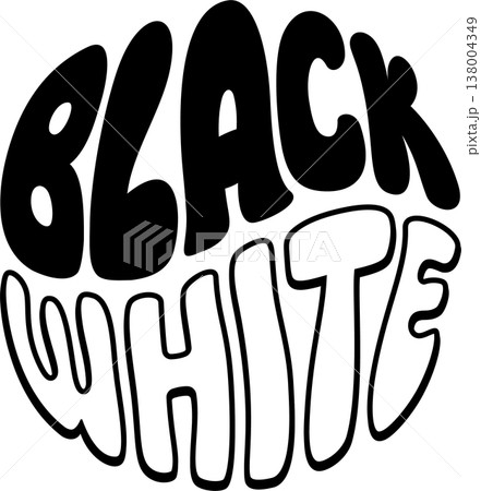 Black and White Yin Yang lettering 138004349