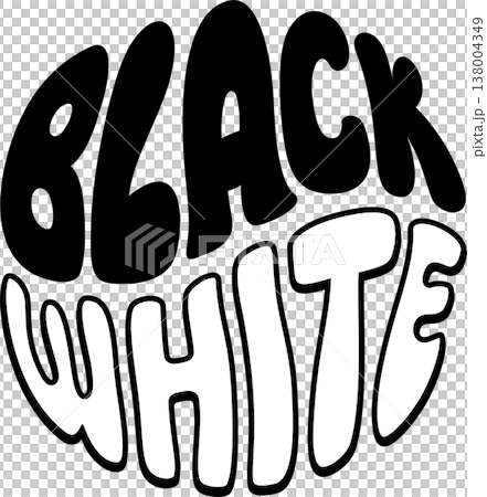 Black and White Yin Yang lettering 138004349