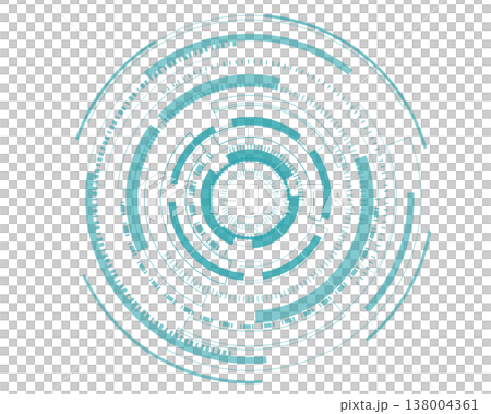 青藍色圓形HUD UI材質，適用於科幻小說和未來主義設計。 138004361