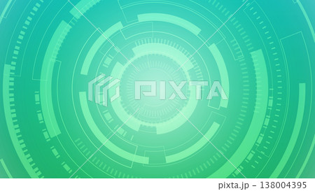 環境技術やサイバー空間に最適なグリーンの近未来HUDテクノロジー背景 138004395