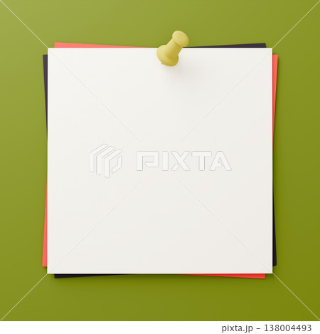 3D背景素材_画鋲_紙_カラフル 3D背景素材_画鋲_紙_カラフル 138004493