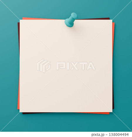 3D背景素材_画鋲_紙_カラフル 3D背景素材_画鋲_紙_カラフル 138004494