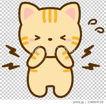 A confused or bewildered cat, an orange tabby cat A confused or bewildered cat, an orange tabby cat 138004516