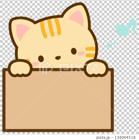 盒子裡的一隻貓，一隻橘色虎斑貓 138004518