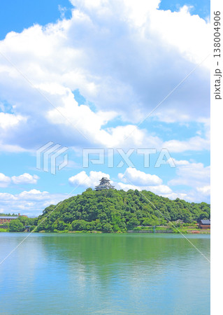 愛知県犬山市、国宝犬山城と木曽川の風景 138004906