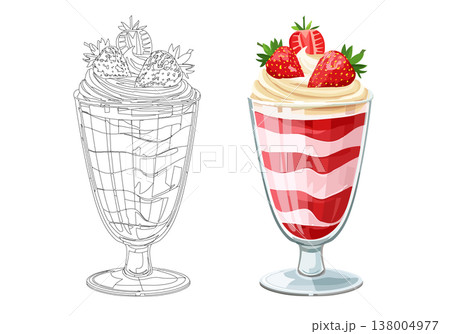 背景透明のいちごパフェ 138004977