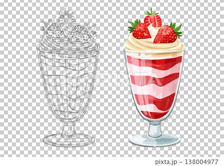 背景透明のいちごパフェ 138004977