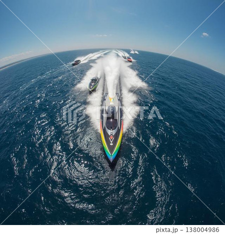 海を渡るジェットスキー 138004986