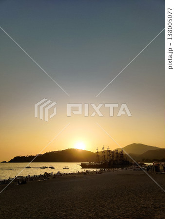beautiful ships and boats are moored near the shore 138005077
