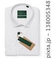 Folded classic men's shirt with long sleeves in white, with buttons, insulated against a white background, top view, template for designer 138005348