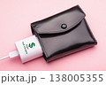 A charger inserted into a wallet, a concept on the topic of making money quickly 138005355