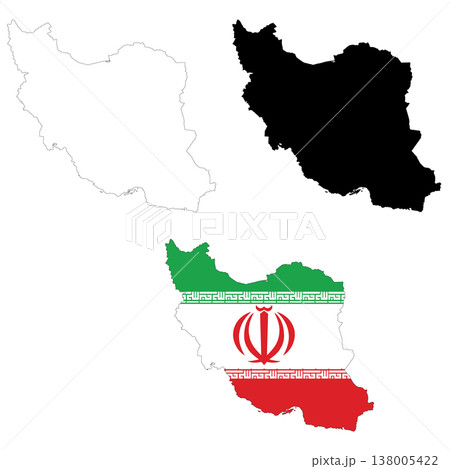 Map of Iran. Flag of Iran maps territory. Outline map Iran. flat style. 138005422