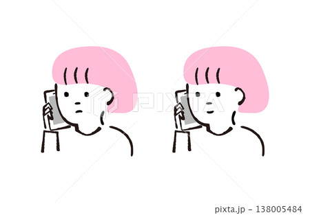 電話をする女の子のイラスト 138005484
